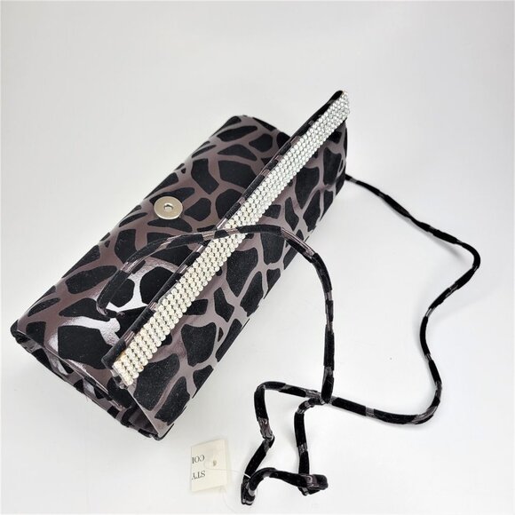 Brown and Black Evening Clutch Purse - Picture 2 of 9